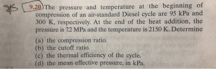 Solved he pressure and temperature at the beginning of | Chegg.com