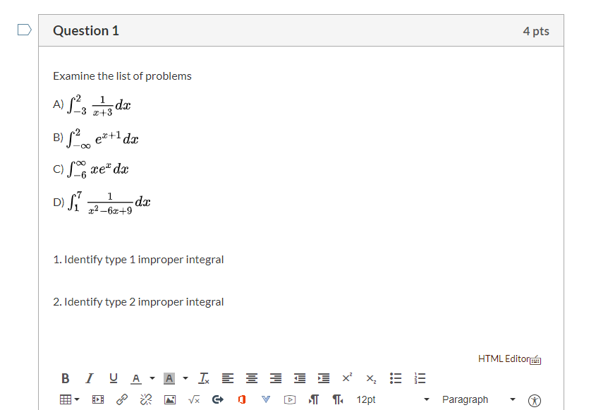 Solved Question 1 4 pts Examine the list of problems A) 323 | Chegg.com