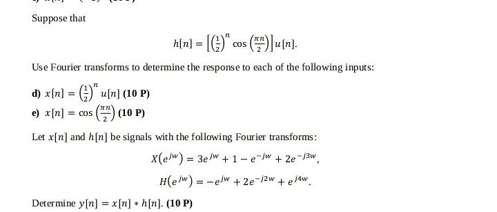 Solved Suppose that coS_ Use Fourier transforms to determine | Chegg.com