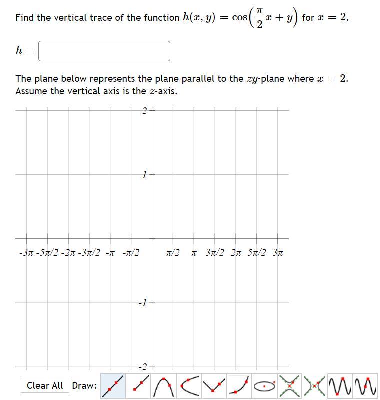 Solved Find the vertical trace of the function | Chegg.com