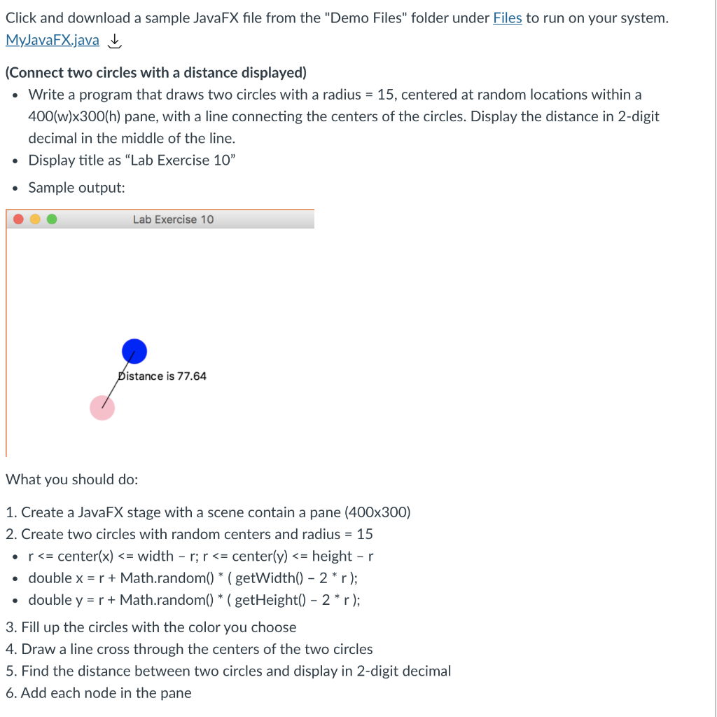 Solved Click and download a sample JavaFX file from the | Chegg.com