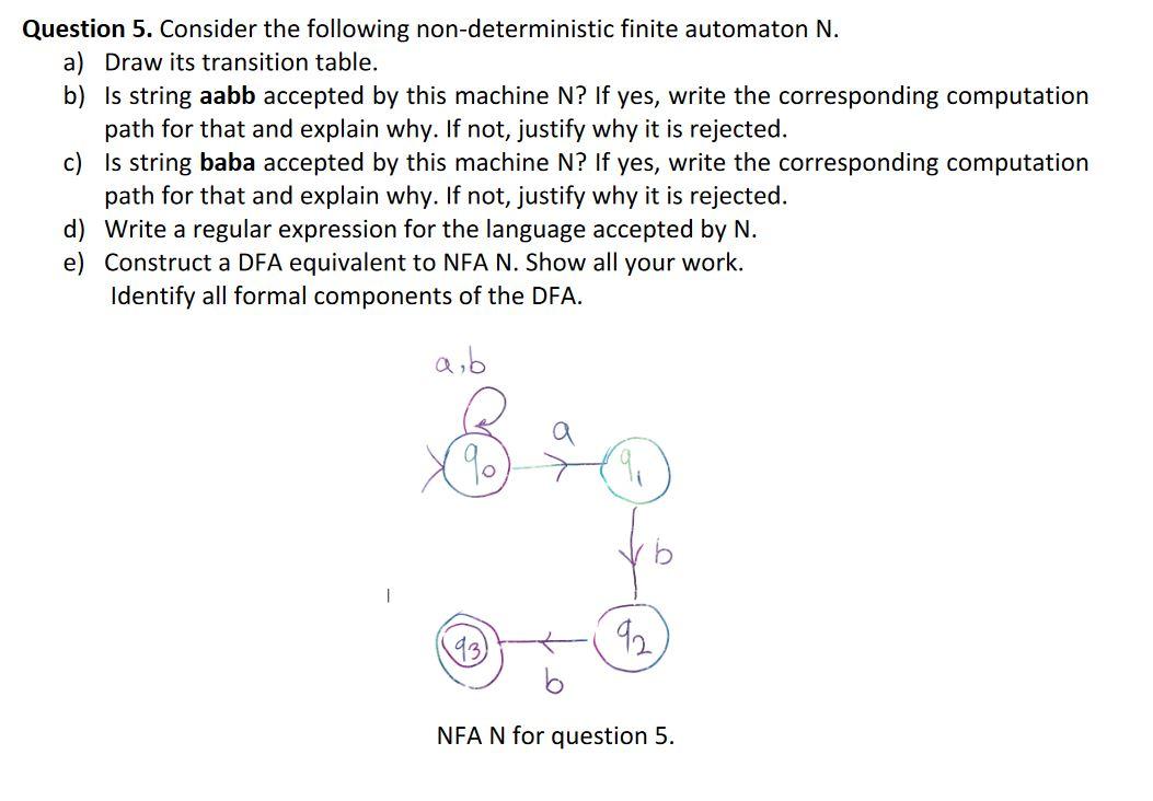 Solved Question 5. Consider the following non-deterministic | Chegg.com