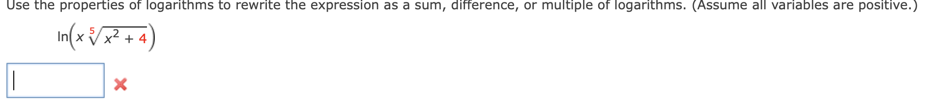 rewrite using properties of logarithms calculator