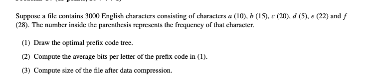 Solved Suppose a file contains 3000 English characters | Chegg.com