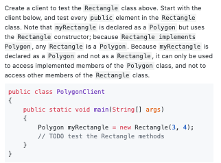 Solved public class Rectangle implements Polygon final | Chegg.com