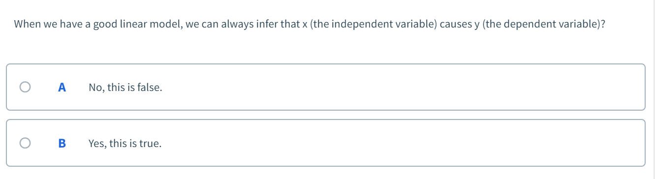 Solved When we have a good linear model, we can always infer | Chegg.com