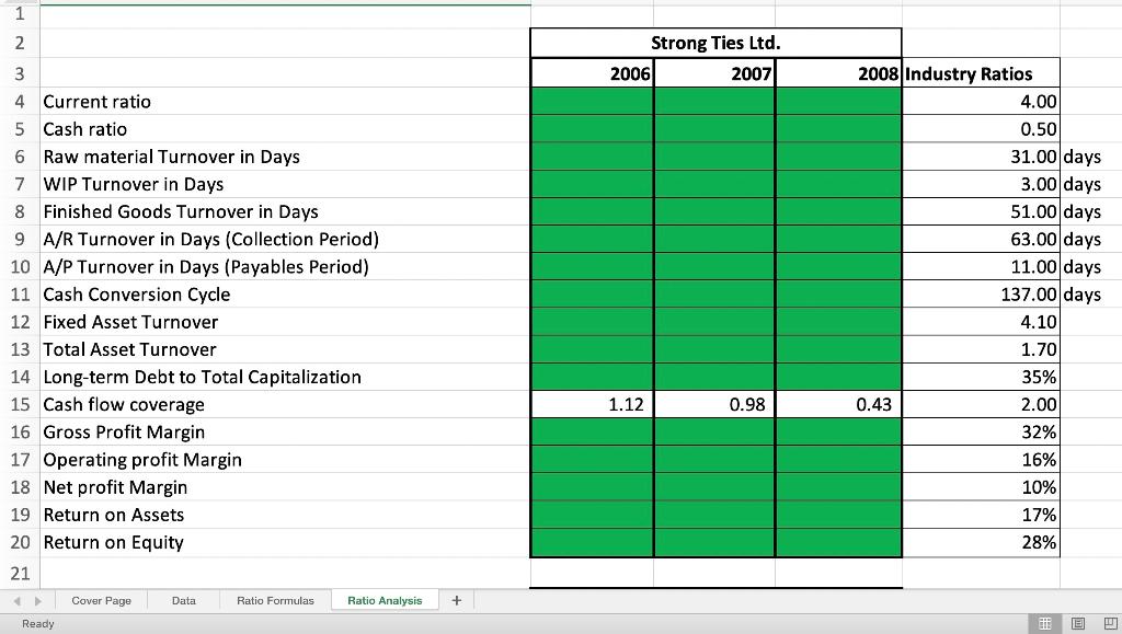 1 2 Strong Ties Ltd. 2006 2007 3 4 Current ratio 5 | Chegg.com