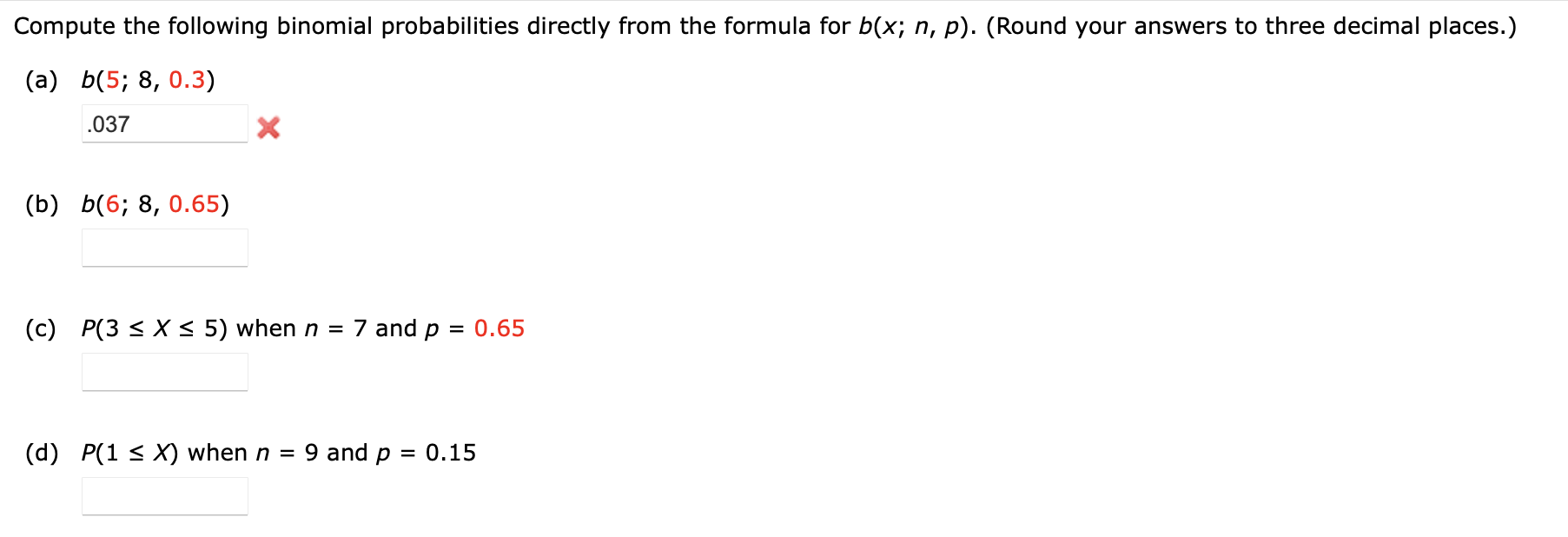 Solved Compute The Following Binomial Probabilities Directly | Chegg ...