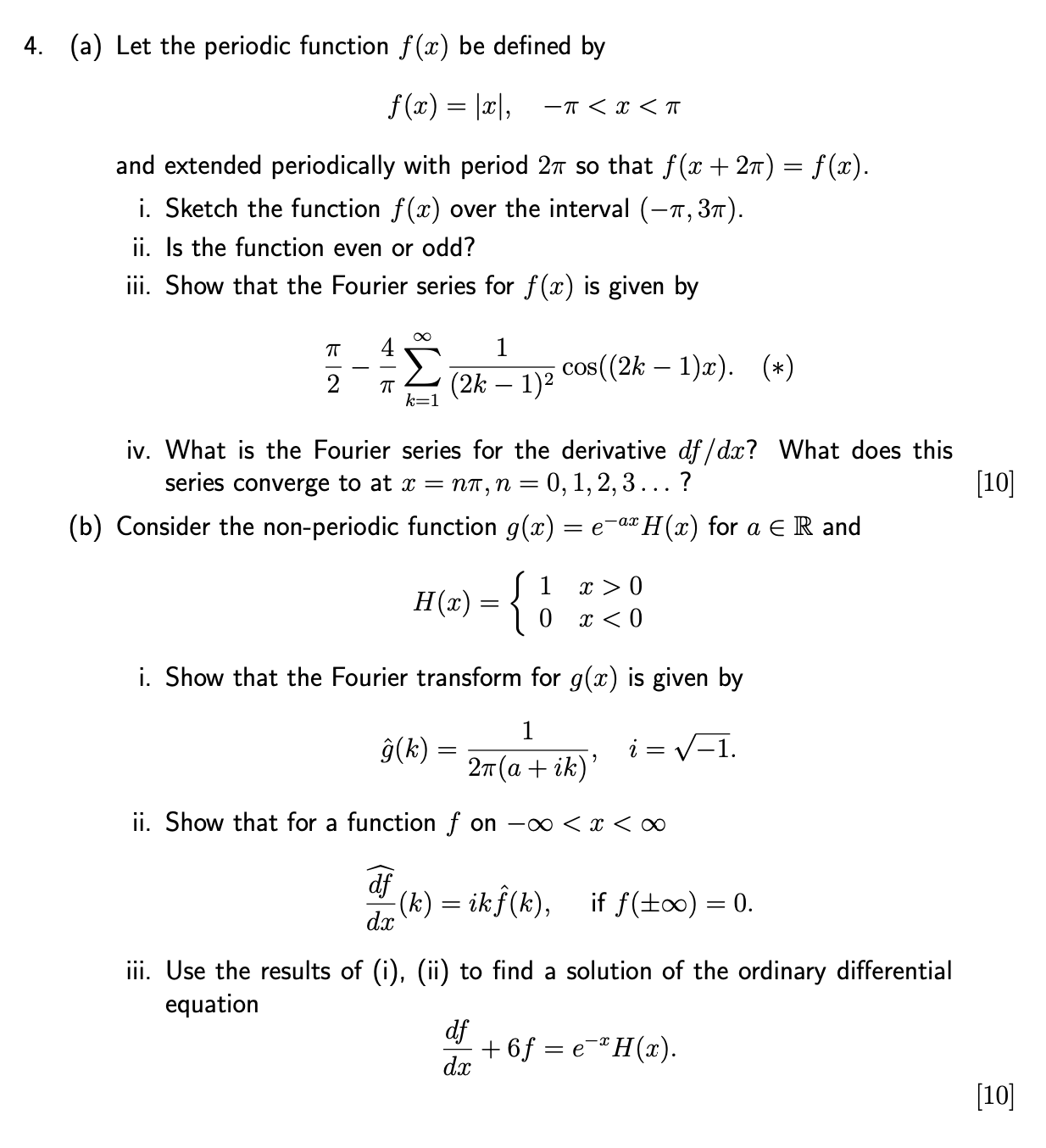 Solved Let the periodic function f(x) be defined byand | Chegg.com