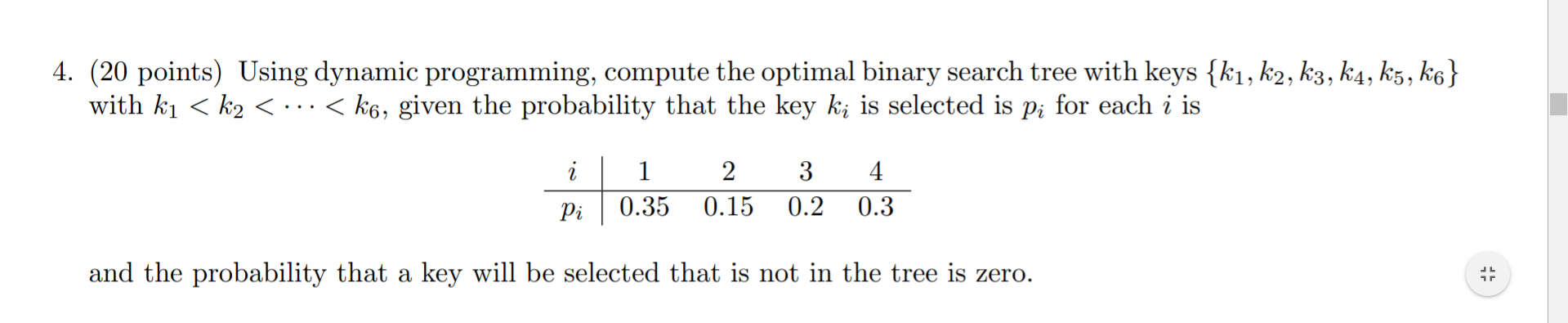 Using dynamic programming, compute the optimal binary | Chegg.com