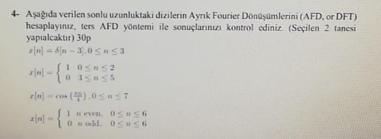 Solved Calculate the discrete fourier transforms (AFD OR | Chegg.com