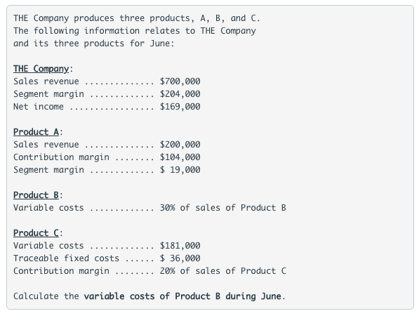 Solved THE Company Produces Three Products, A, B, And C. The | Chegg.com