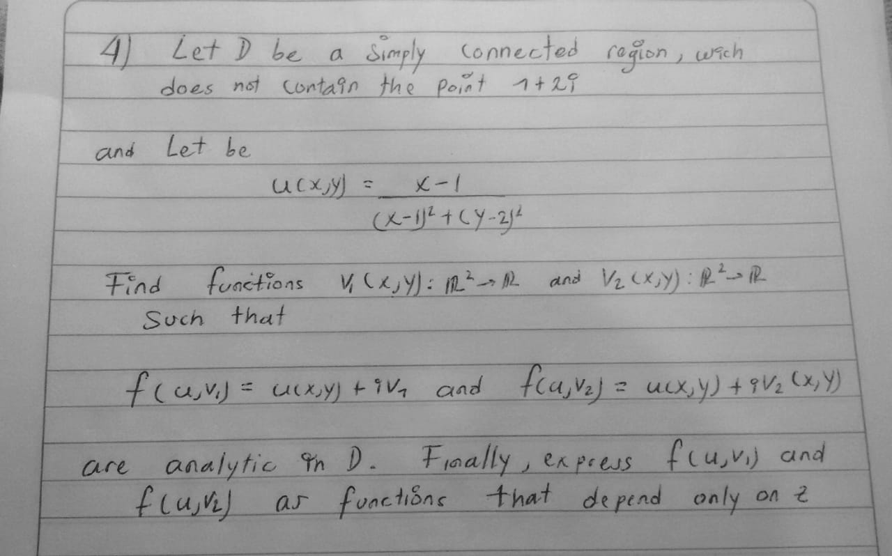 Solved 4 let D be a simply connected region, wich does not | Chegg.com