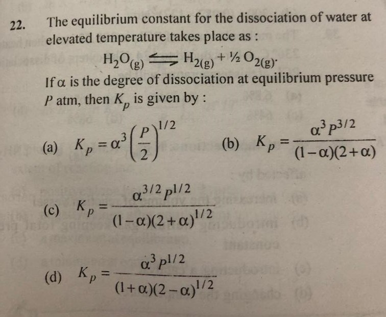 Solved 22. The equilibrium constant for the dissociation of | Chegg.com