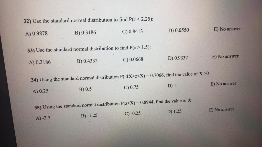 Solved using the standard normal distribution p(-2x