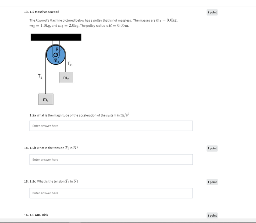 Atwood machine physics problem