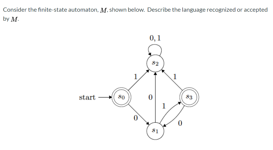 Solved Consider the finite-state automaton, M, shown below. | Chegg.com