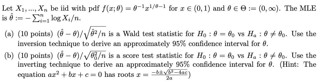 Let X1 Be Iid With Pdf F X 0 6 1x1 8 1 Chegg Com