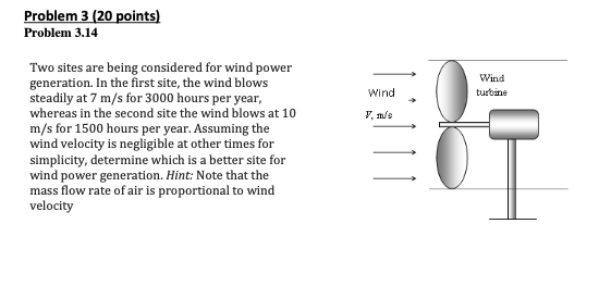 Solved Two sites are being considered for wind power | Chegg.com