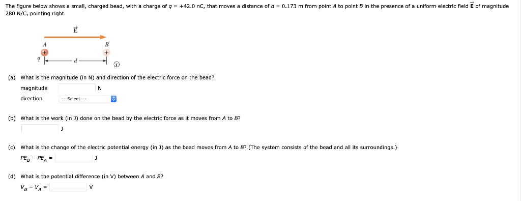 Solved The figure below shows a small, charged bead, with a | Chegg.com