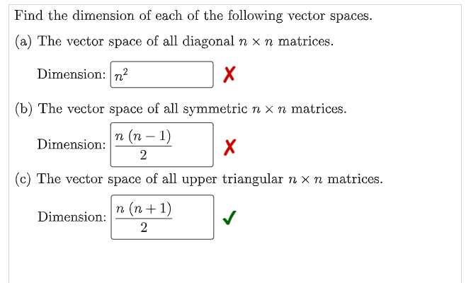 find the dimension of vector space mm n r