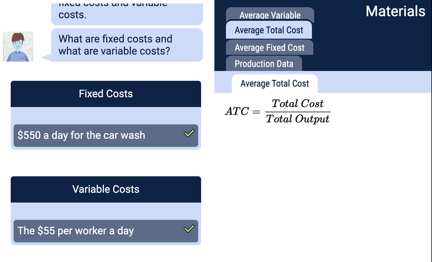 Solved Question Okay, so what is the average total cost of