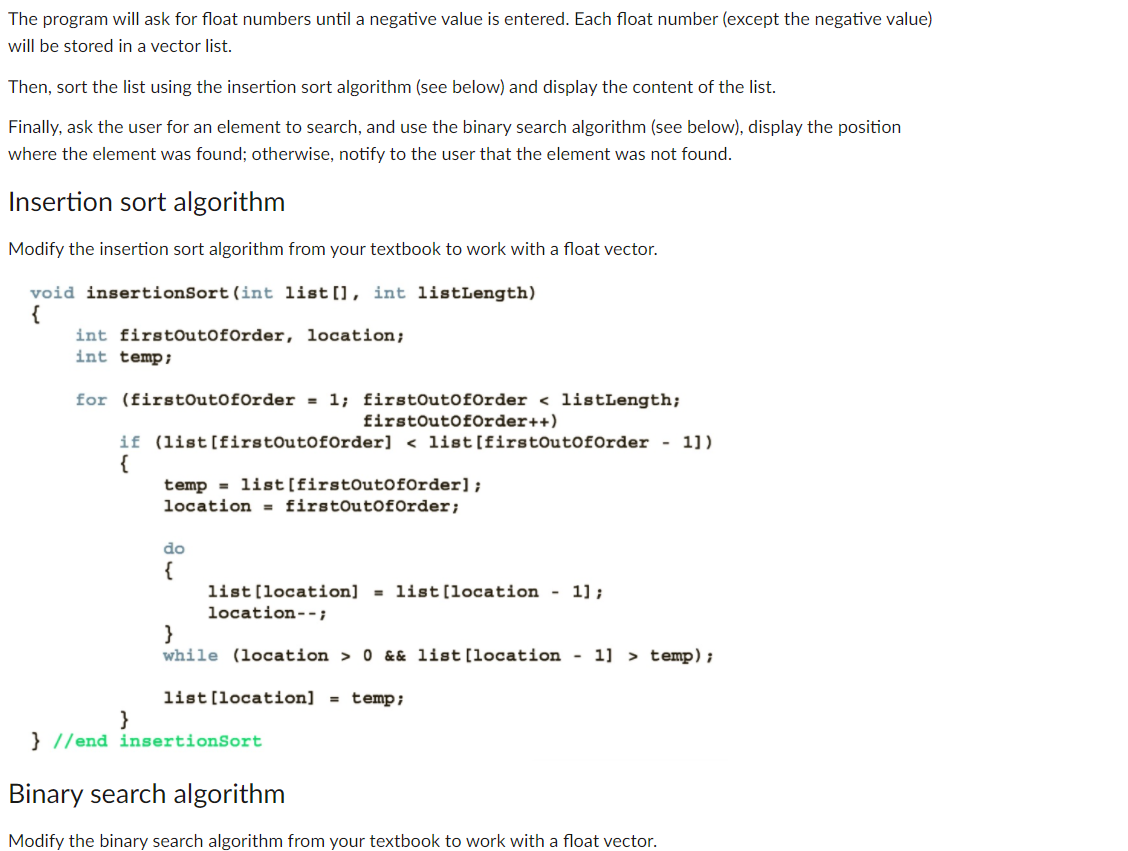 Solved The Program Will Ask For Float Numbers Until A | Chegg.com