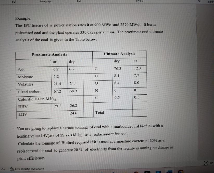 Example: The IPC license of a power station rates it | Chegg.com