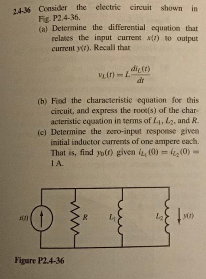 Solved 24-36 Consider the electric circuit shown in Fig. | Chegg.com