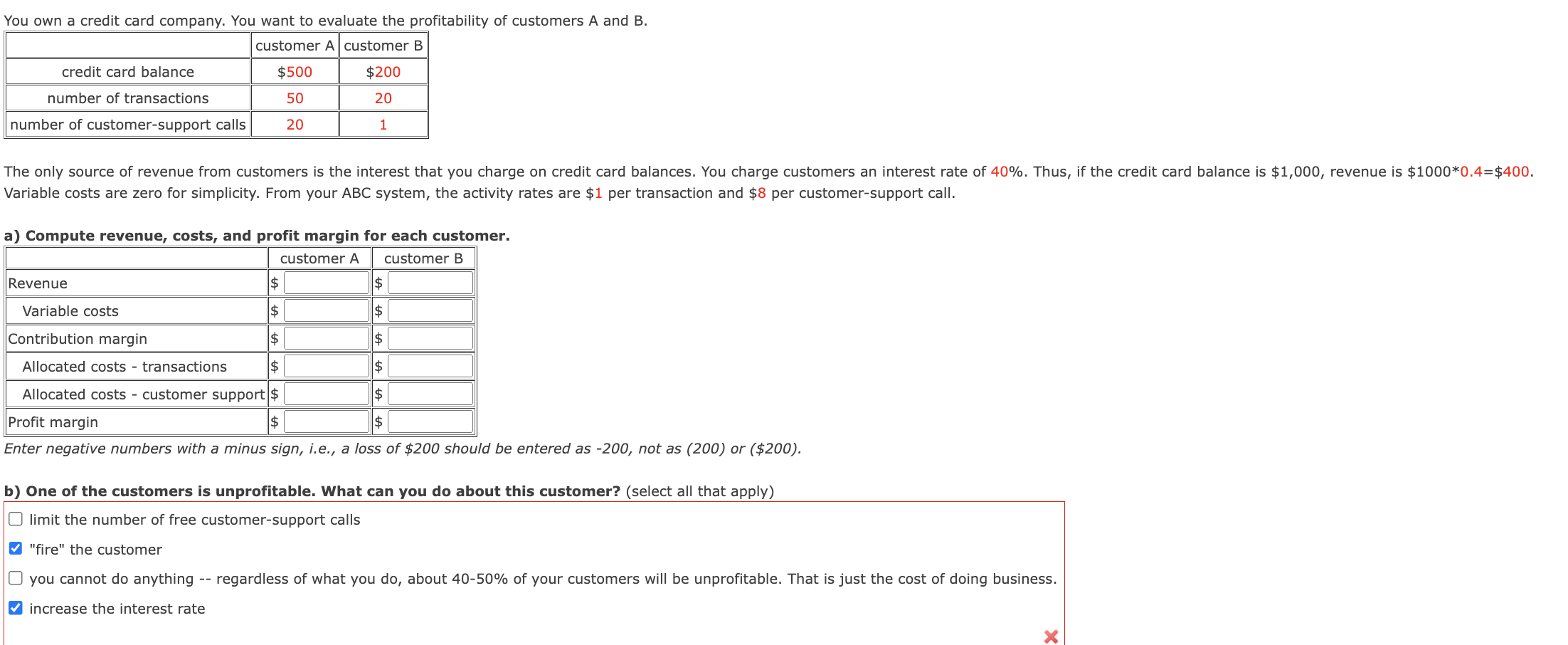 Solved You own a credit card company. You want to evaluate | Chegg.com