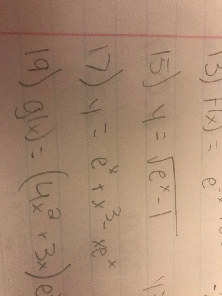 Solved Differentiate Y Square Root Of E X 1 Y E X X 3 Chegg Com