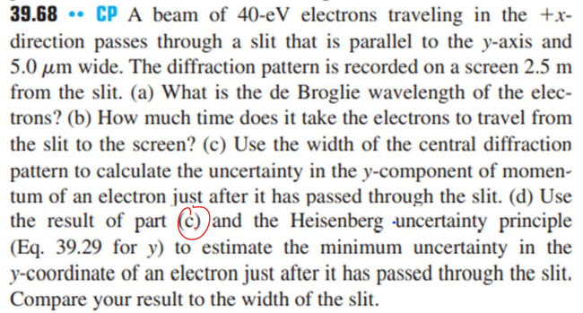 Solved 39.68 ⋯ CP A beam of 40−eV electrons traveling in the | Chegg.com