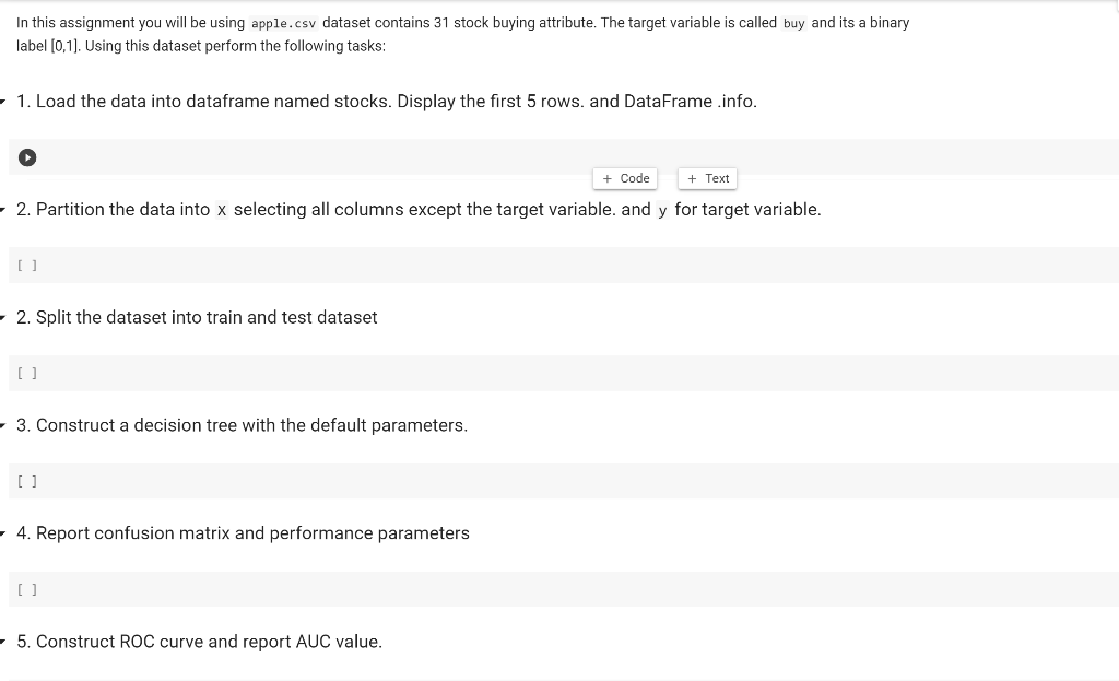 Solved In this assignment you will be using apple.csv | Chegg.com