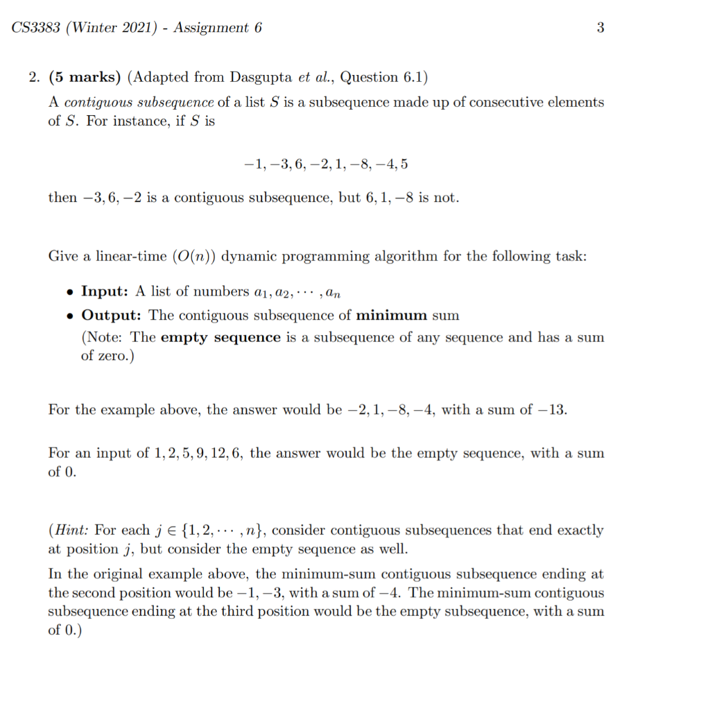 Solved Cs33 Winter 21 Assignment 6 3 2 5 Marks Chegg Com