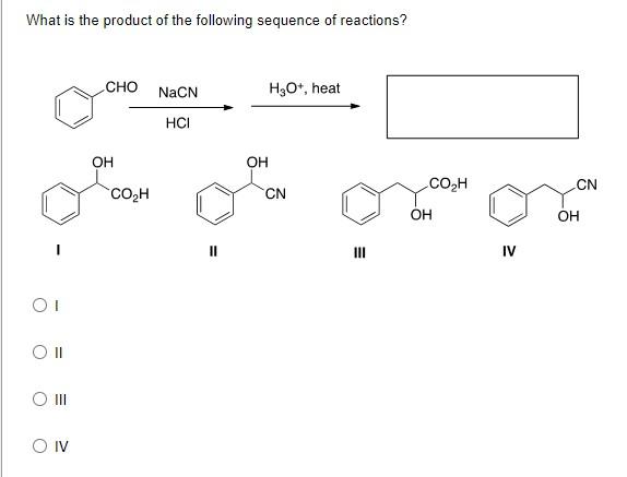 Solved What is the product of the following sequence of | Chegg.com