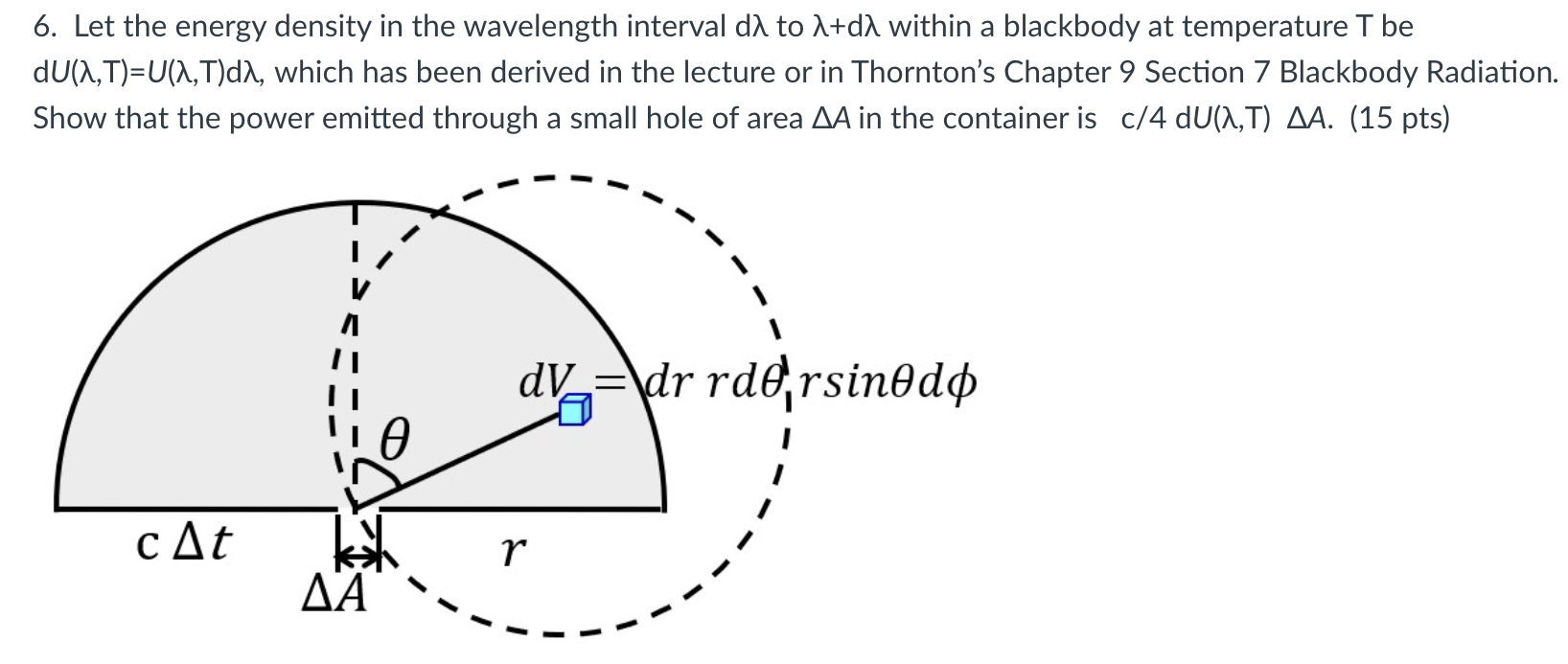 Solved 6. Let the energy density in the wavelength interval | Chegg.com