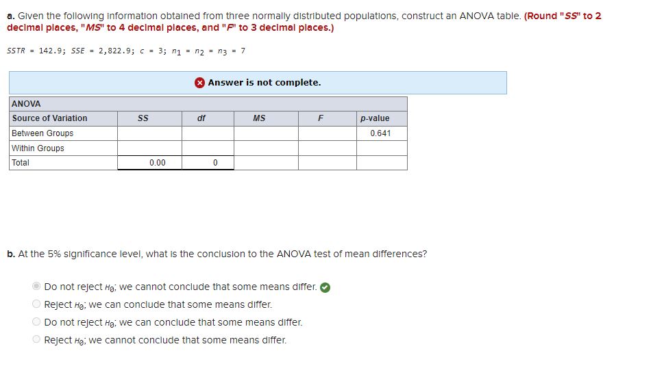 Solved a. Given the following information obtained from | Chegg.com