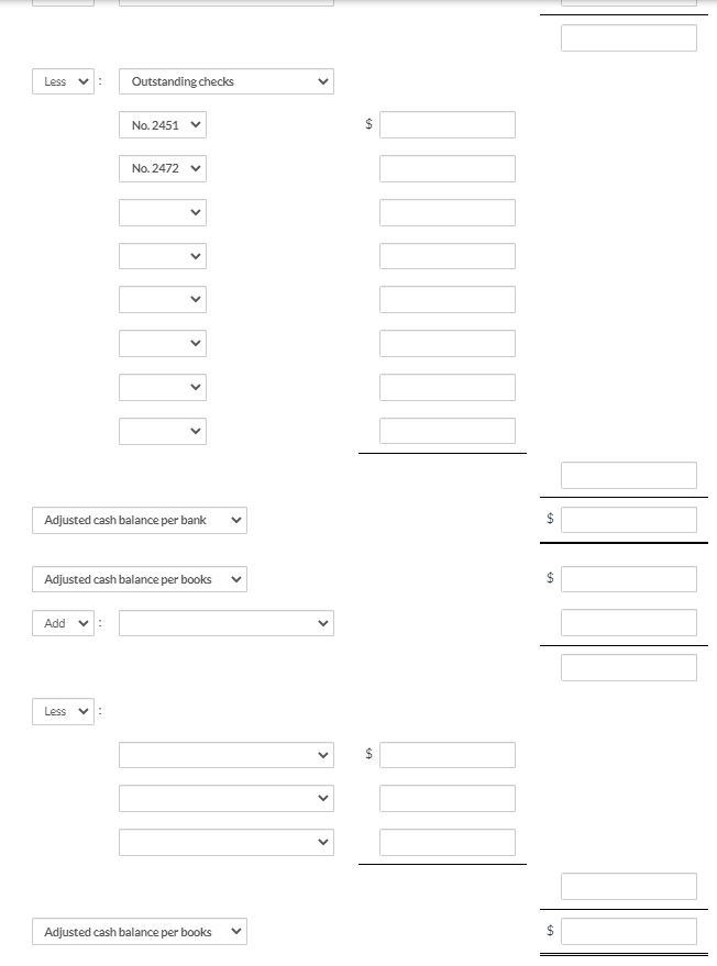 Solved The bank portion of the bank reconciliation for Crane
