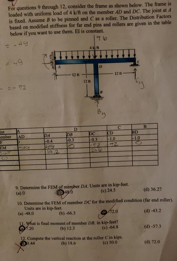 Solved For questions 9 through 12, consider the frame as | Chegg.com