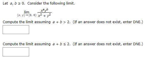 Solved Let A, B 20. Consider The Following Limit. Compute | Chegg.com