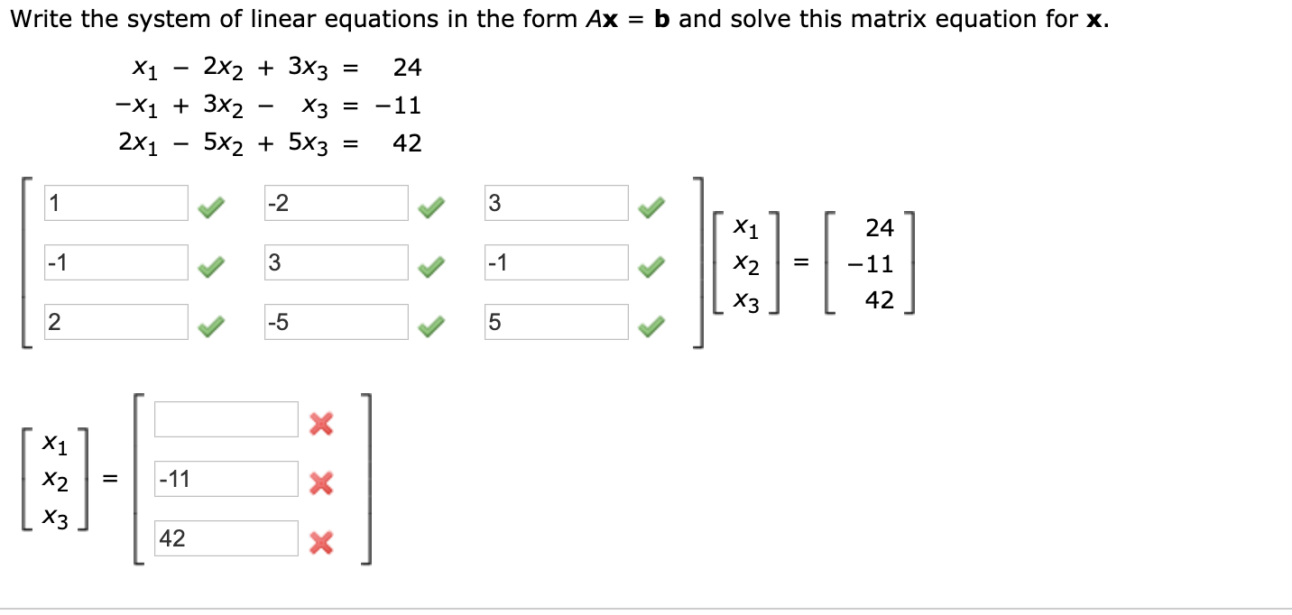 Solved Write The System Of Linear Equations In The Form Ax = | Chegg.com