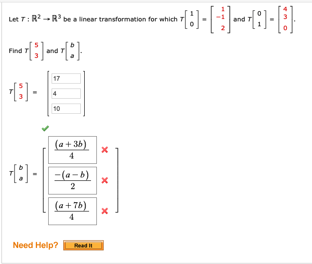 Solved Let T R2 R3 Be A Linear Transformation For Which T