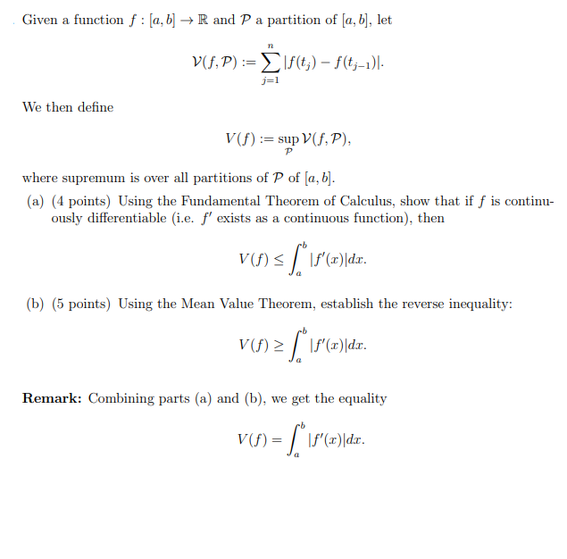 Solved Given A Function F A B R And P A Partition Of Chegg Com