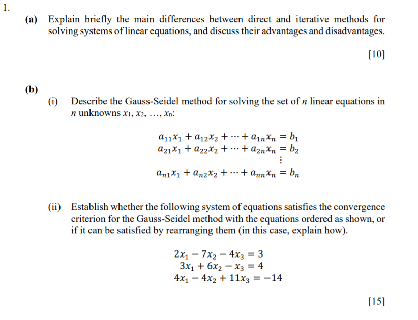 Solved 1. (a) Explain briefly the main differences between | Chegg.com