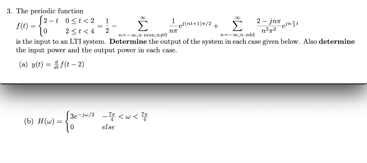 3 The Periodic Function F T 2 T 0 T 2 Chegg Com