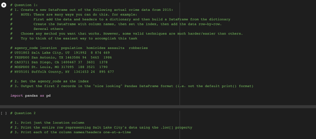 Solved Please show the python codes that will be in google | Chegg.com