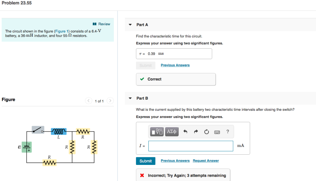 Solved Problem 23.55 Review Part A The circuit shown in the | Chegg.com