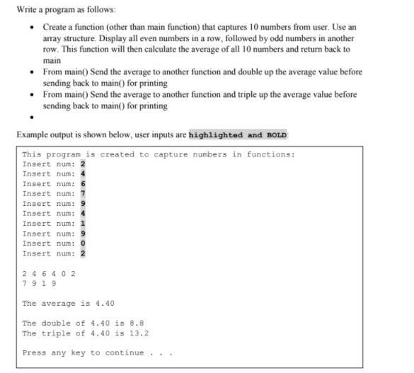 Solved Write a program as follows: Create a function (other | Chegg.com