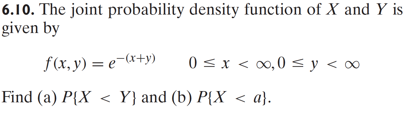 Solved 6.10. The joint probability density function of X and | Chegg.com