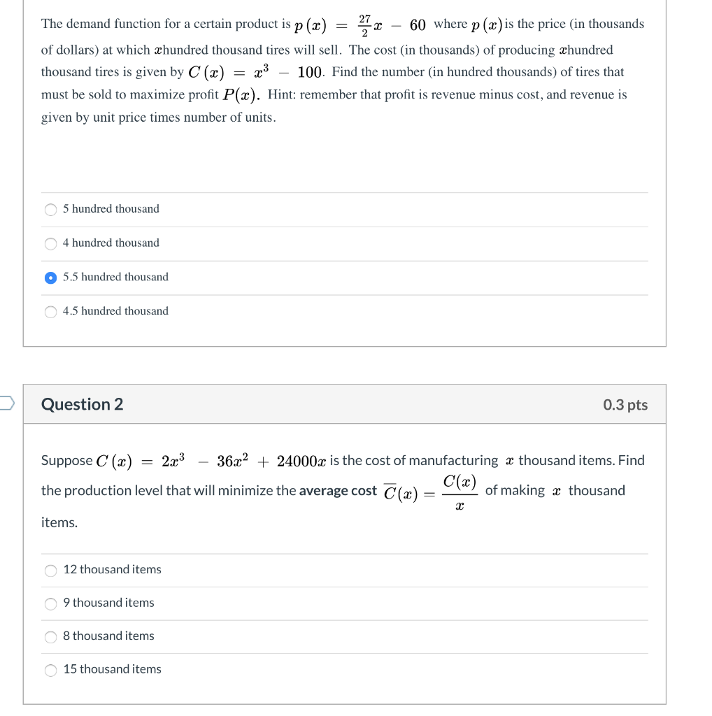 Solved The demand function for a certain product is p (2) - | Chegg.com